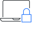 Icon of laptop and a padlock