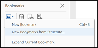 New bookmarks from structure