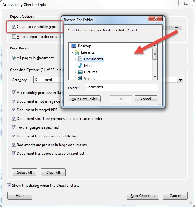 Run the accessibility checker