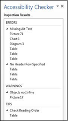 Word document accessibility checker