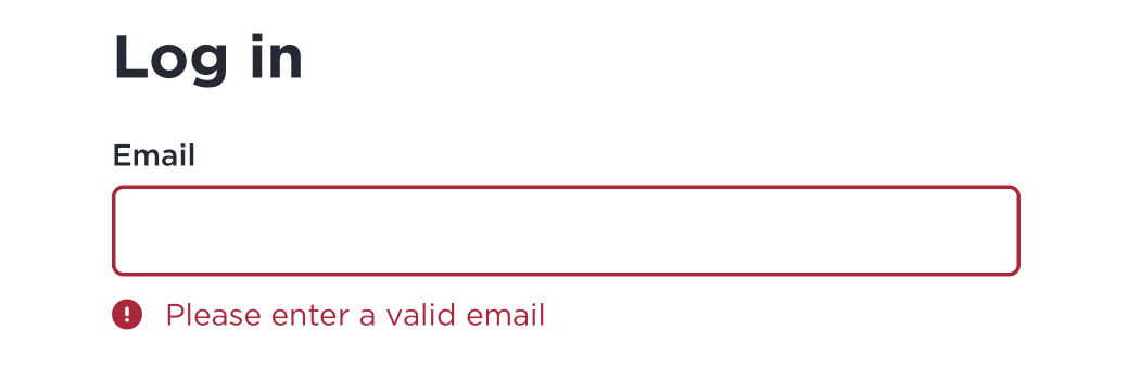 Image showing a login error for an online form.