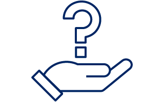 Hand with question mark icon