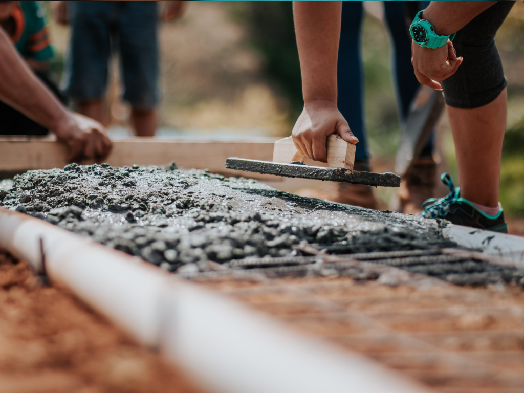 Foundations being laid on building site