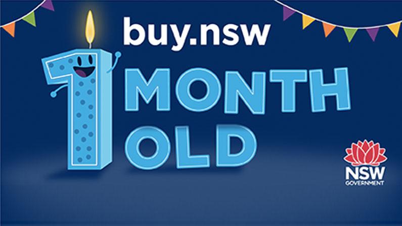 Happy 1-shaped candle to celebrate the buy.nsw 1 month anniversary
